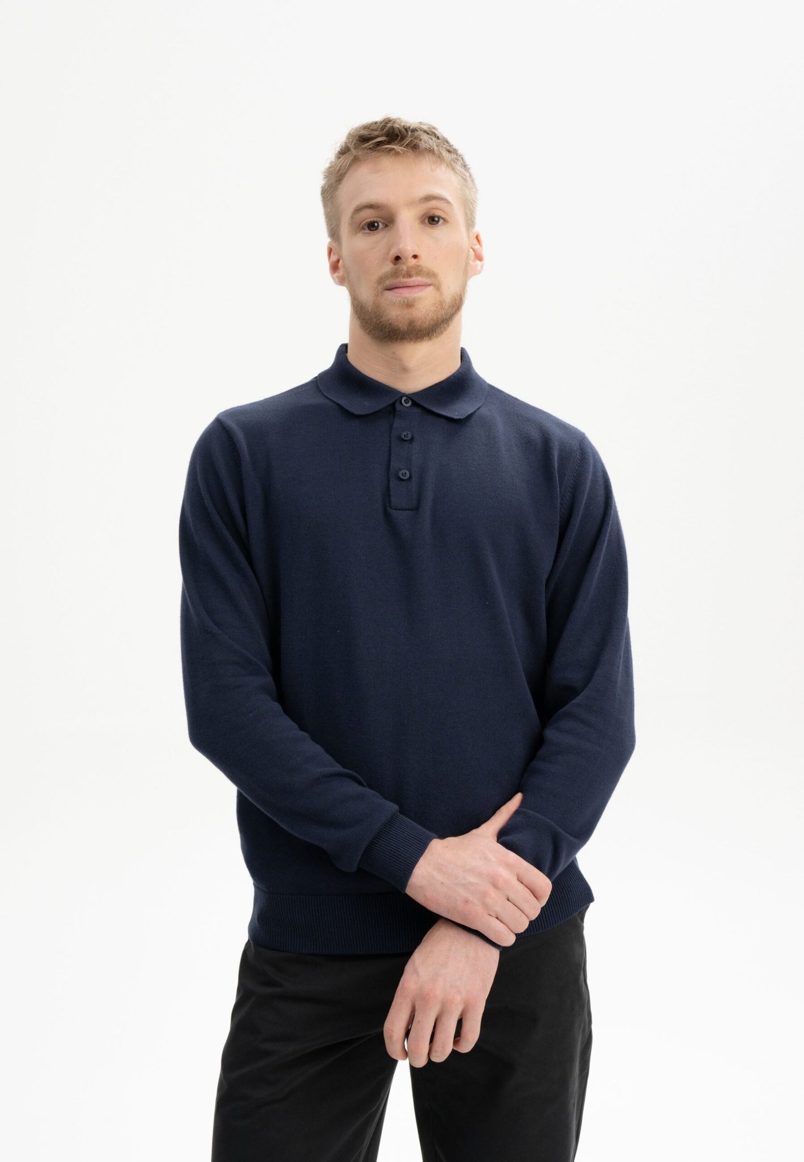 Langarm Strick Poloshirt Style HARISH - Image 3