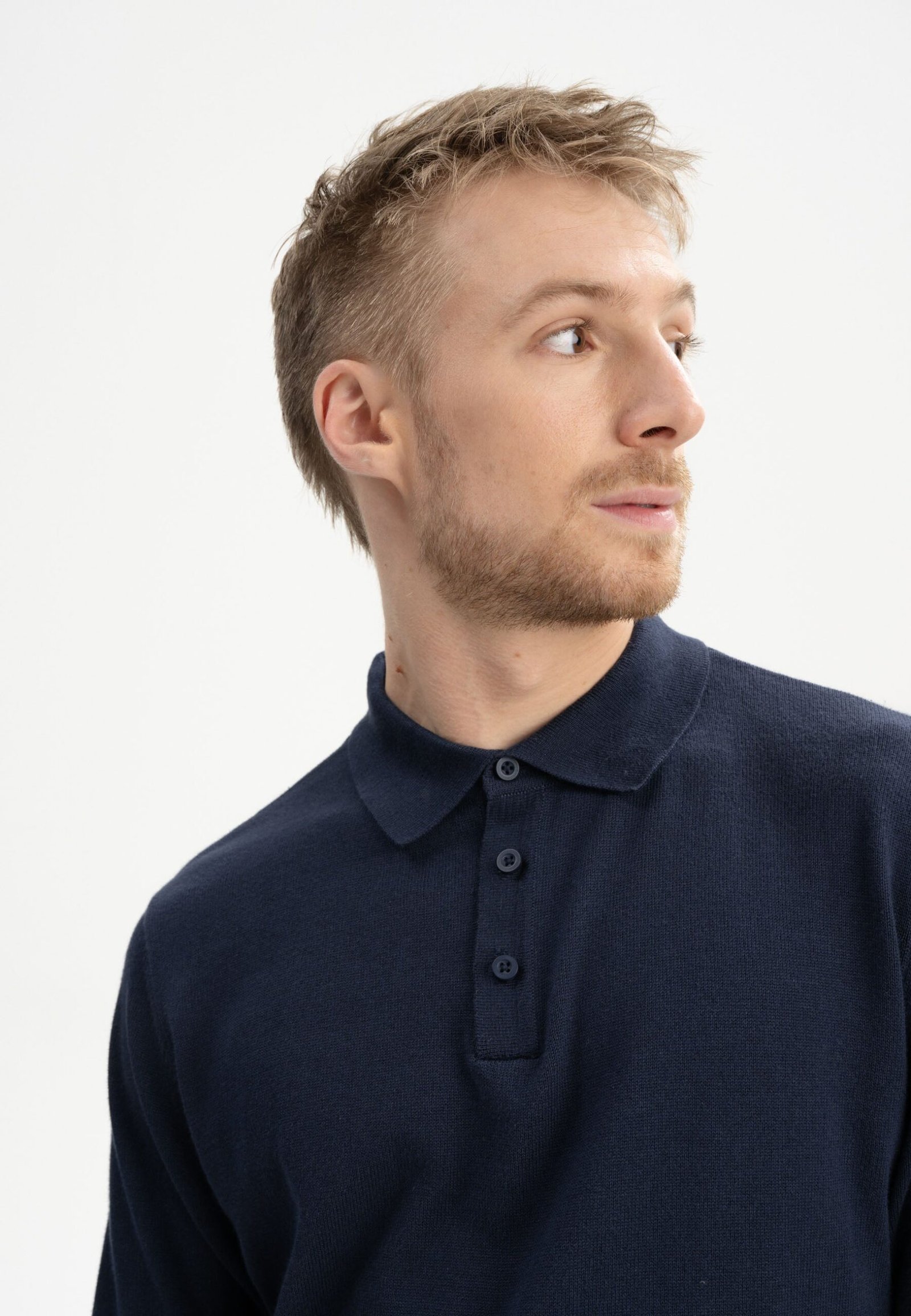 Langarm Strick Poloshirt Style HARISH - Image 7