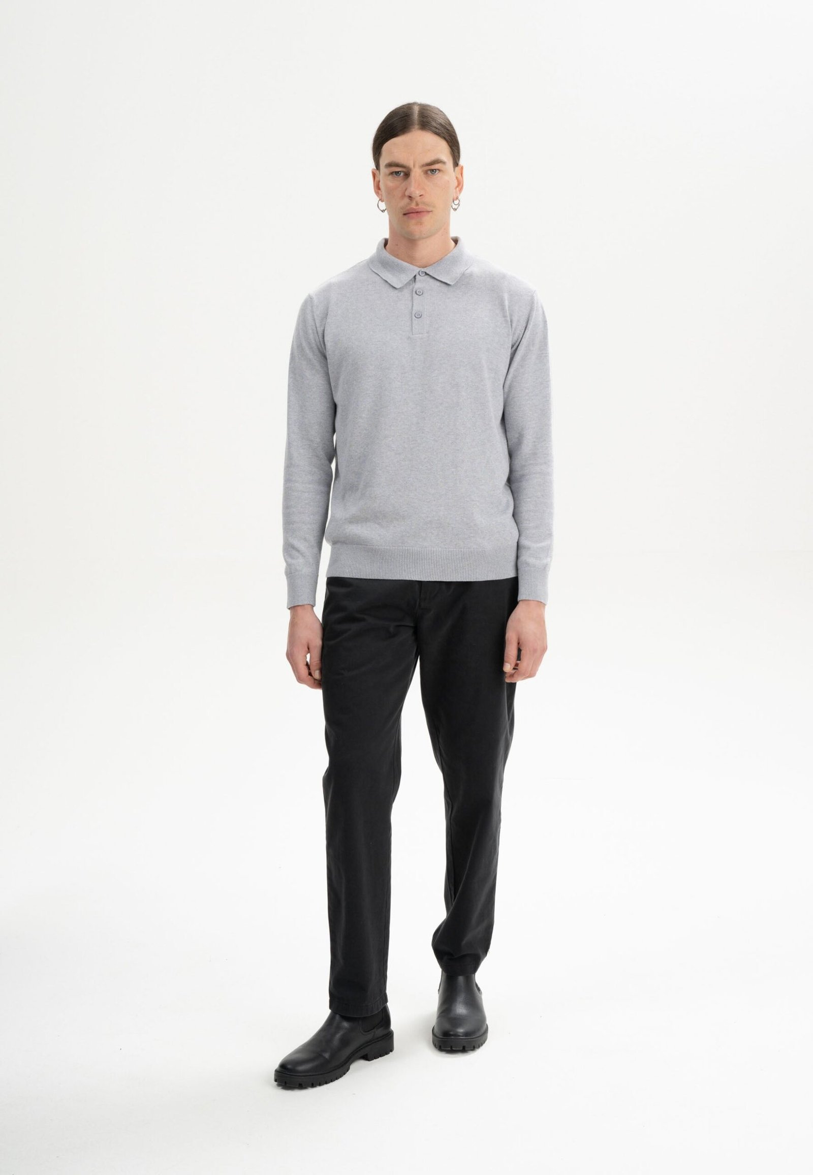 Langarm Strick Poloshirt Style HARISH - Image 15